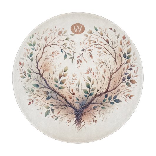 ハートユニークモノグラム切断板 カッティングボード (正面)