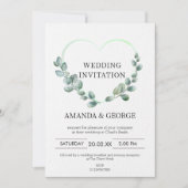 ハートユーカリ結婚式招待状 招待状 (正面)