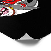 ハートライディングシャークバレンタインデーおもしろい少年少女 ポスター (角)