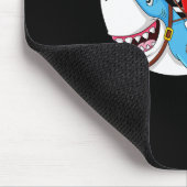 ハートライディングシャークバレンタインデーおもしろい少年少女 マウスパッド (コーナー)