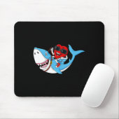 ハートライディングシャークバレンタインデーおもしろい少年少女 マウスパッド (マウス)