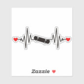 ハートラインスケートボード4"キスカットビニールシール シール (シート)