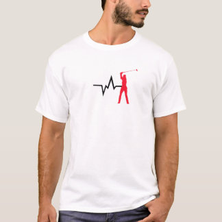 ハートラインスポーツゴルフスイングゴルフ愛のハートビート Tシャツ