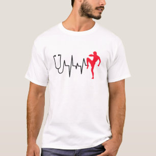 ハートラインスポーツムアイタイボクシング武術アートハート Tシャツ