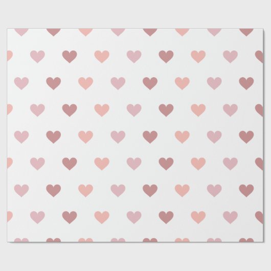 ハートラッカスタムプ紙赤バレンタインデー ラッピングペーパー (フラット)