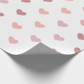 ハートラッカスタムプ紙赤バレンタインデー ラッピングペーパー (角)