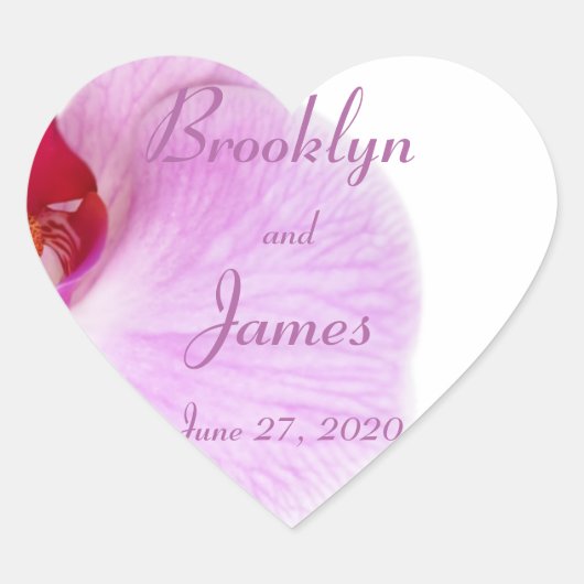 ハートラディアントオーキッド結婚式用シール ハートシール (正面)