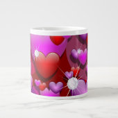 ハートラブアンドダイアモンズジャンボマグ ジャンボコーヒーマグカップ (正面)