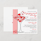 ハートラブカクテルエンゲージパーティー招待状 招待状 (正面/裏面)