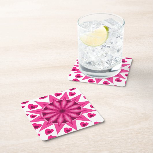 ハートラブガールフレンド妻周年記念ギフトパーティー ペーパーコースター (インサイチュ)