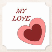 ハートラブガールフレンド妻周年記念ギフトパーティー ペーパーコースター (正面)