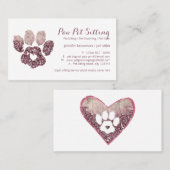 ハートラブクオーツペットシッターグルーミングポー 名刺 (正面/裏面)