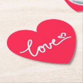 ハートラブコースター結婚式の引き出物 ペーパーコースター (アングル)