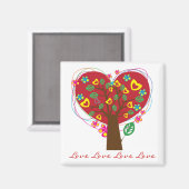 ハートラブツリーバレンタインのカスタム磁石 マグネット (正面/裏面)