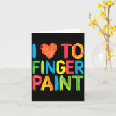 ハートラブトゥーフィンガーペイントかわいいカップルバレンタイン カード (黄色い花)