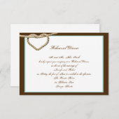 ハートラブノットウェスタンのリ結婚ハーサルディナー 招待状 (正面/裏面)