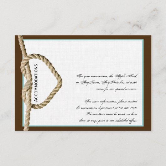 ハートラブノットウェスタン結婚ズインサートカード エンクロージャーカード (正面)