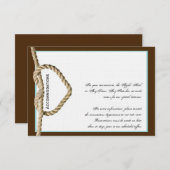 ハートラブノットウェスタン結婚ズインサートカード エンクロージャーカード (正面/裏面)