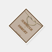 ハートラブノットウェスタン結婚ズナプキン スタンダードカクテルナプキン (角)