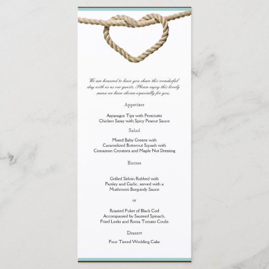 ハートラブノットウェスタン結婚ズメニュー メニュー (正面)