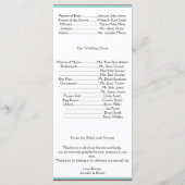 ハートラブノットウェスタン結婚式 プログラム (裏面)