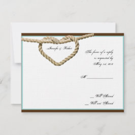 ハートラブノット結婚ウェスタンの応答カード 出欠カード