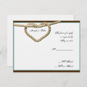 ハートラブノット結婚ウェスタンの応答カード 出欠カード (正面/裏面)