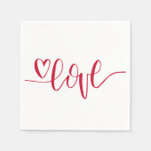 ハートラブハンド書 スタンダードカクテルナプキン (正面)