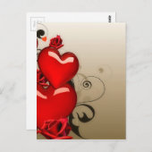 ハートラブハートカスタムパーソナライズ記念日 ポストカード (正面/裏面)