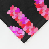 ハートラブバレンタインデーピンクブラックブランケット フリースブランケット (角)