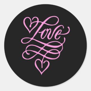 ハートラブバレンタインデーロマンチックおもしろいギフト ラウンドシール