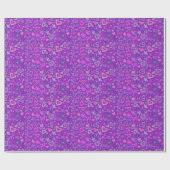 ハートラブバレンタイン紙コラージパターンパープル ラッピングペーパー (フラット)