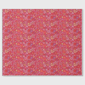 ハートラブバレンタイン紙コラージパターンレッド ラッピングペーパー (フラット)