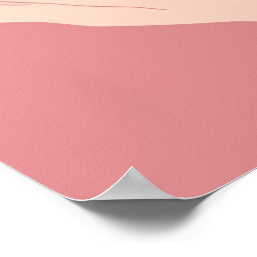 ハートラブバレンタイン赤面ピンクガール ポスター (角)