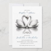 ハートラブバーズカップルブライダルシャワー 招待状 (正面)