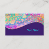 ハートラブパターンパステルデザイン 名刺 (正面)