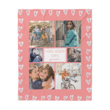 ハートラブピンクパーソナライズされたフォトコラージュおばあちゃん