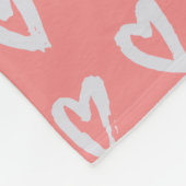 ハートラブピンクパーソナライズされたフォトコラージュおばあちゃん フリースブランケット (角)