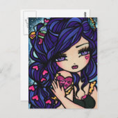 ハートラブポションマーメイドフェアリーファンタジーアートガール ポストカード (正面/裏面)