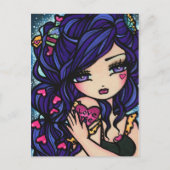 ハートラブポションマーメイドフェアリーファンタジーアートガール ポストカード (正面)