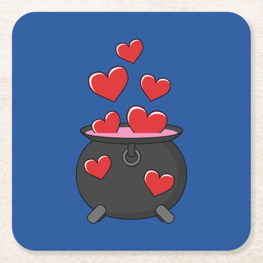 ハートラブポーション スクエアペーパーコースター (正面)