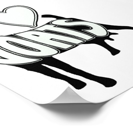 ハートラブヤギのロゴアイコンのポスター ポスター (角)