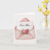 ハートラブレターカスタム文字 カード (黄色い花)