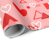 ハートラブヴィンテージバレンタイン1980年代の幾何学的 ラッピングペーパー (ロールコーナー)