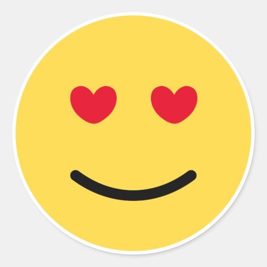 ハートラブ顔ステッカーバンドル ラウンドシール (正面)
