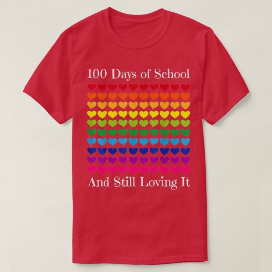 ハートラブ100日の学校の先生男の子の女の子 Tシャツ (デザイン正面)
