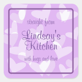 ハートラベンダー焼いたグッズ スクエアシール