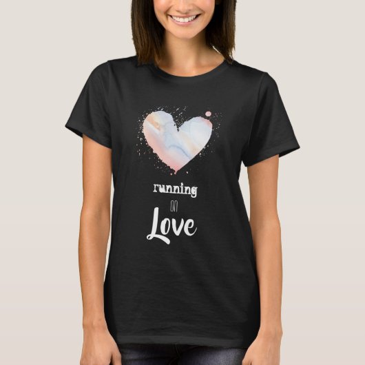 *~*ハートランナーウォーターカラーランナーフィットネスパステル Tシャツ (正面)