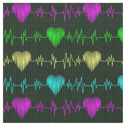 ハートリズム虹色ECG。医用ナース医 ファブリック (クローズアップ)