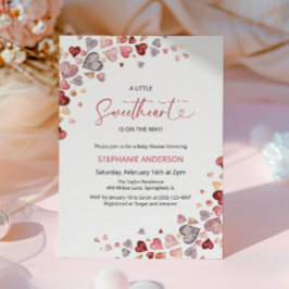 ハートリトルスウィートガールベビーシャワー 招待状